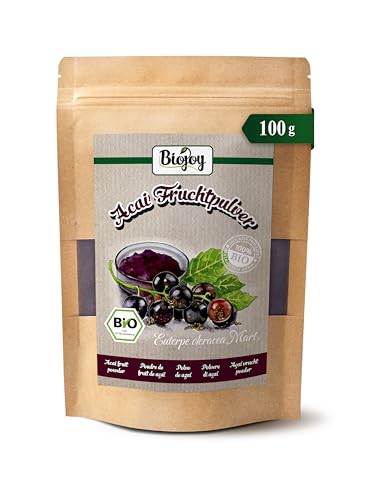Biojoy Acai en polvo Еcologico (100 g), Bayas de Acai en Polvo (Euterpe oleracea Mart.)