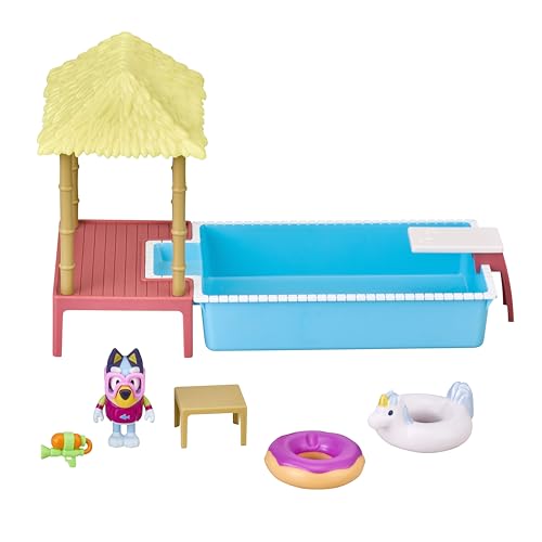 moose toys Blueys Pool-Spielset mit Figur (6,3–7,6 cm) und Zubehör
