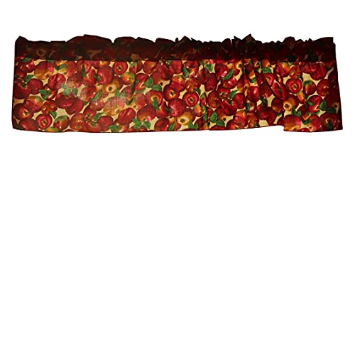 Zen Creative Designs Apples Allover Fruit Cotton Window Valance Home Décor Bedroom Nursery Kitchen Window (58