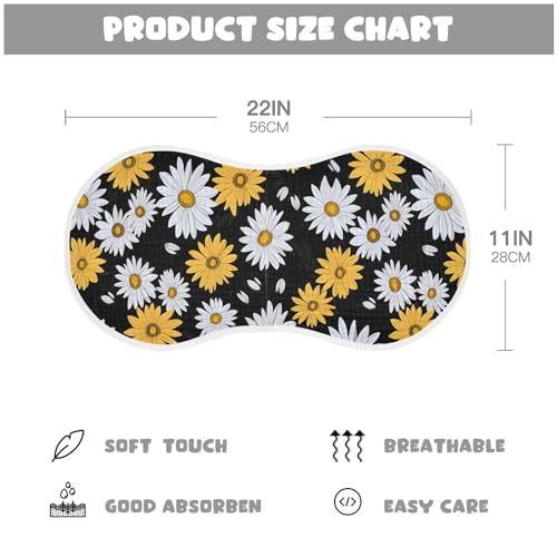 1Pc Daisy Flower Burp Cloth,Unisex Large Absorbent Soft Cotton Muslin Burping Cloths for Newborn Boys Girls,11x22in,A1103964