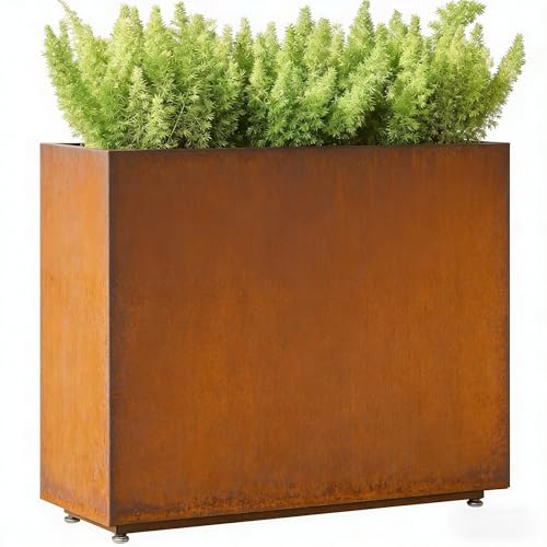 Foresland Corten Steel Style Planter Box 36W x 11D x 30H Not Pre-Rusted