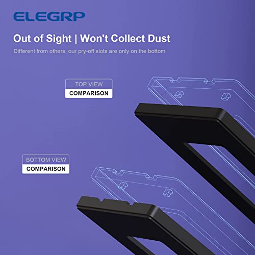 Image of ELEGRP 1-Gang Screwless Decorative Wall Plates, Mid-Size Unbreakable Thermoplastic Faceplate Cover for Decorator Receptacle Outlet Switch, UL Listed (10 Pack, Matte Black) wall plate