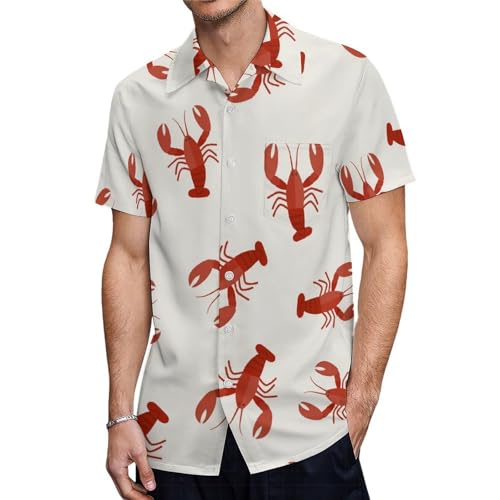 T-shirt imprimé écrevisses et homards rouges été léger