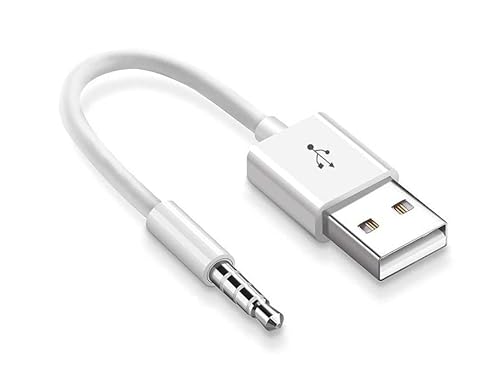 Mr. Gadget's Solutions USB to 3.5mm Jack Charger Sync Cable for iPod Shuffle 3rd/4th/5th Gen