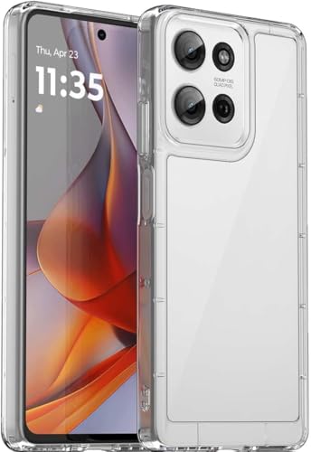 T Tersely Crystal Clear Case Cover for Motorola Moto G75 (2024), Hard Back Slim Shockproof Bumper, Non-Yellowing, Wireless Charging Compatible for Motorola G75 6.78 inch