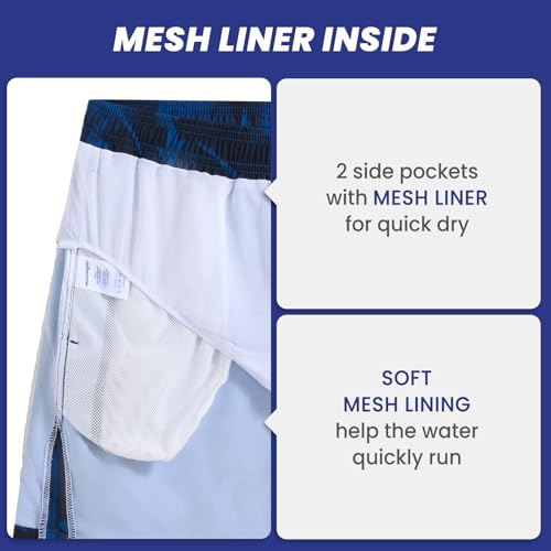 Image of maamgic Mens 7 inch Stretch Swim Trunks Quick Dry Mesh Lining Swimwear Bathing Suits