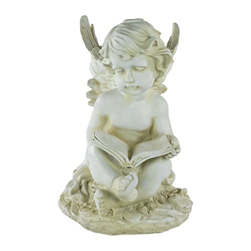 Northlight Heavenly Gardens Distressed Sitting Cherub Angel with Book Outdoor