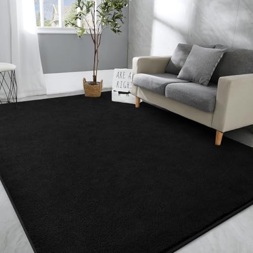 Tapete decorativo negro Hutha 4x6 pies