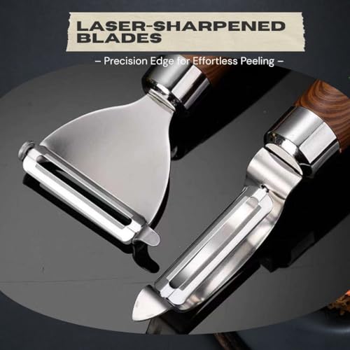 LifeVoltivus Swivel Vegetable Peeler Set – 2 Pack (Straight & Y-Type), Ultra Sharp Stainless Steel Blades with Grip Handle, Effortless Peeling for Potato, Carrot, Pumpkin, Cucumber, Apple & More by LifeVoltivus - Used condition - Image 4