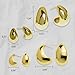 Frigotine Gold Tear Drop Earring Dupes Statement Waterdrop Earrings Stud for Women - Fashion Oversized Trendy Teardrop Long Waterdrop Chunky Hoops Jewelry Gift