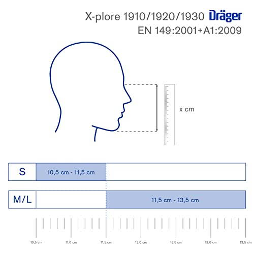 Dräger X-plore 1930 V | Staubmaske | Größen S/M/L | 5er/10er-Pack | FFP3-Atemschutzmaske mit Ventil | Gr. M/L, 10 Stück - Image 7