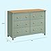 daVinci Shea 6-Drawer Baby Dresser for Nursery - GREENGUARD Gold Certified - Multi-Purpose Double Chest of Drawers for Kids, Boys & Girls, Storage Dresser for Bedroom, Living Room - Light Sage & Honey