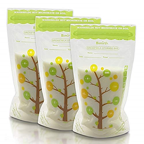 112 bolsas de almacenamiento para leche materna, 235 ml, contenedor de almacenamiento sin BPA, bolsa a prueba de fugas preesterilizada con medidas