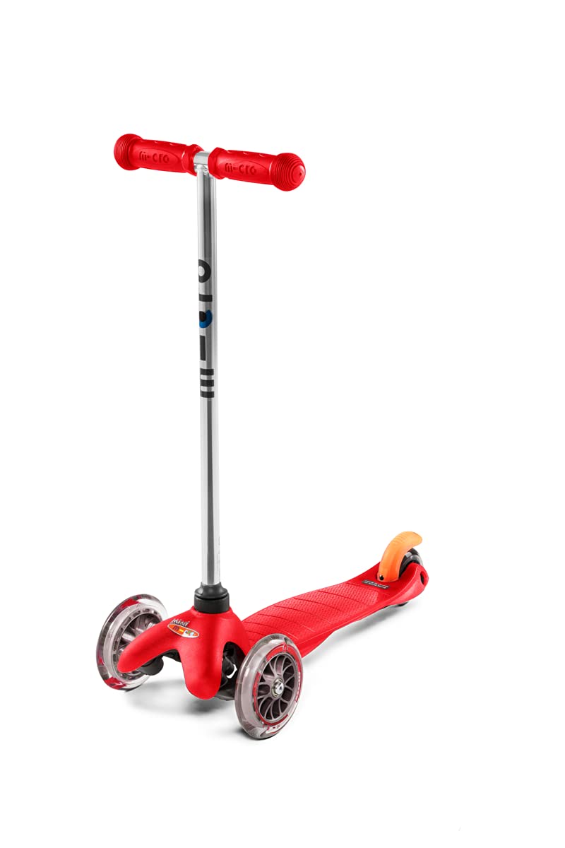 Micro® Mini Classic | Patinete Infantil 3 Ruedas | Ligero y Manillar Desmontable | Rodamientos ABEC9 | Plataforma con Refuerzo de Fibra de Vidrio | Niños y Niñas | 2-5 Años | Rojo