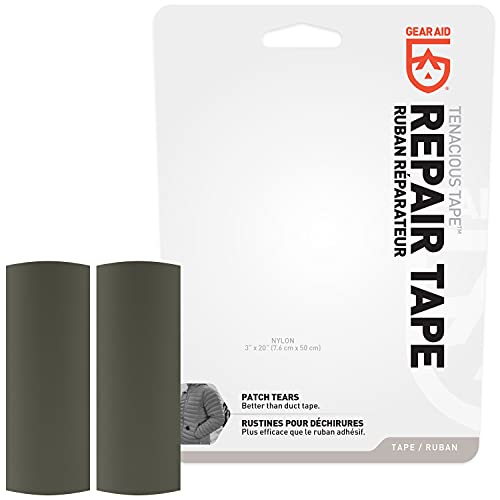 Gear Aid Tenacious Tape Ripstop Repair Tape For Fabric And Vinyl, 3” X 20”, Od Green, 2 Pack #TOP1