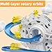 Small Duck Climbing Stairs Toy,Electric Happy Duck Ferris Wheel Track Slide with LED Flashing Lights &Music,Duck Track Slide Toy Gift for Birthday Christmas,Kids Age 3（9Pcs Ducks）
