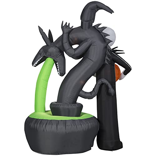 Gemmy 228488 Jack Skellington With Halloween Town Fountain Lightshow Projection Airblown Inflatable, Multi #TOP1