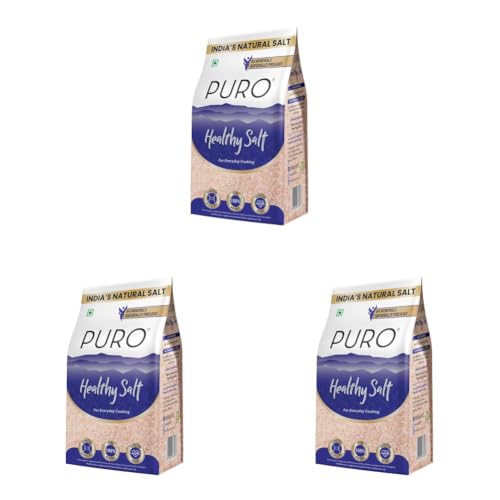 Image of Puro Healthy Salt || Rock Salt || 1 kg (fine), 100% Natural, Low Sodium, with Natural Minerals (Pack of 3)