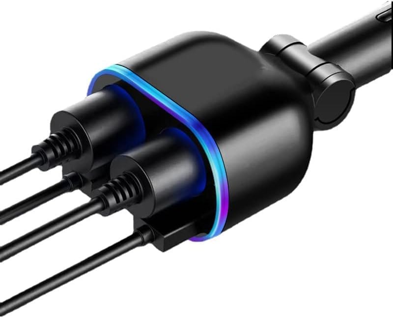 Caricabatteria Auto 111W Con Voltmetro LED - 4 Porte USB C PD E QC3.0, Adattatore Accendisigari 90W Per Auto E Camion - Foto 5