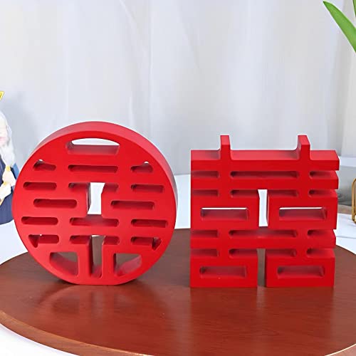 Mariage chinois décorations en bois faites main pour table et mur - 8
