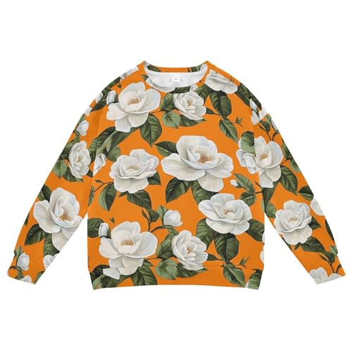 JUNZAN Unique Gardenia Orange Kids Girls Hoodie Sweatshirt Crewneck Hoodie for Boys Athletic 4T