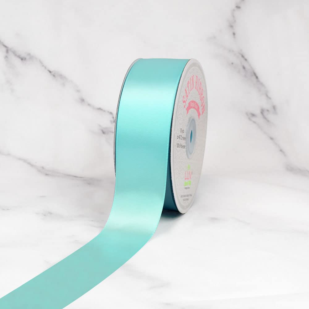 Creative Ideas Solid Satin Ribbon, 1-1/2"/50 yd, Aqua