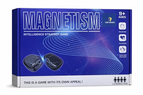 Magnetism Strategy Board Game for Kids & Family – Magnetic Stones Intelligence Game, STEM Thinking Game for Ages 9+, 1–4 Players, Parent-Child Interactive Educational Toy