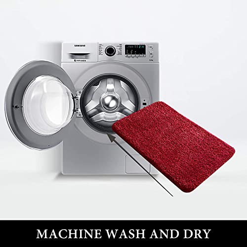 Miulee Red Bath Rugs For Bathroom - Soft And Absorbent Non-Slip Mats For Shower Bath And Toilet, Machine Washable, 20'' X 30'' #TOP4