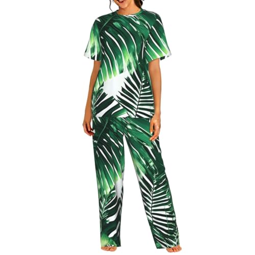 Pyjama court femme respirant en tissu doux tropical