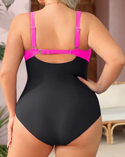 Image of Aqua Eve Womens Plus Size One Piece Swimsuit- Tummy Control Bathing Suit Full Coverage Swimwear