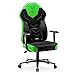 Diablo X-Gamer 2.0 Sedia Gaming Gamer da Ufficio Design Ergonomico Cuscino Lombare Rivestimento in Tessuto Braccioli Confortevoli (Nero-Verde)