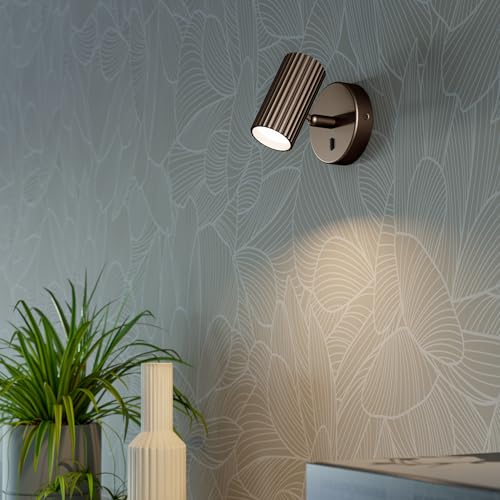 Aplique de pared GU10 Eglo Portillo en metal bronce con foco orientable 3
