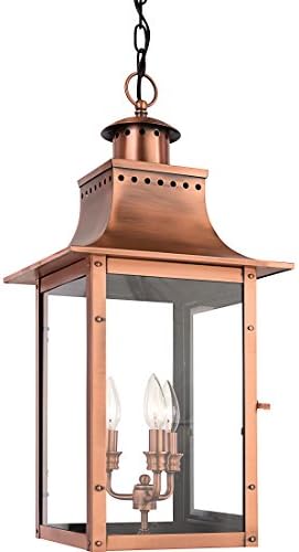 Quoizel Chalmers 3-Light Aged Copper Outdoor Hanging Lantern