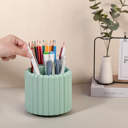 Image of 360 Rotating Pen Holder for Desk Removable Pencil Organizer, Green