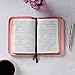 KJV Holy Bible, Compact Faux Leather Red Letter Edition - Ribbon Marker, King James Version, Pink/Burgundy, Zipper Closure (KJV Compact Editions)