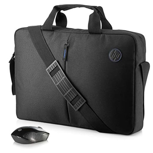 HP Value - Pack de maletín y ratón inalámbrico (portátiles hasta 15.6 pulgadas, bolsillos organizadores, tejido resistente), color negro