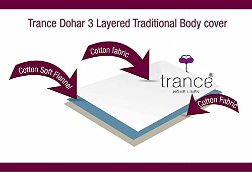 Image of Trance Home Linen Pure Malmal Cotton Multipurpose Baby Dohar | 3-Layered Baby Swaddle | Soft -Lightweight Baby Blanket | Crib Blanket (Age : 0-6 Months - 100cm x 70 cm - Akira Lavender)