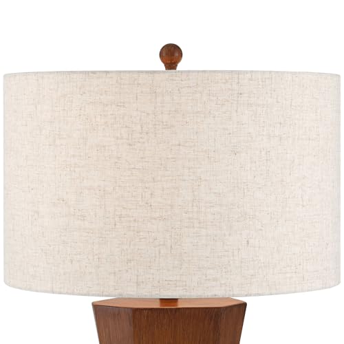 Lámpara de Mesa Tri 30" Faux Wood Off-White miniatura 3