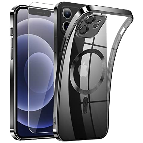 DOSNTO Magnetic Clear for iPhone 12 Mini Case with MagSafe [Full Wrap Camera Protection] [Original iPhone Exterior] Silicone Cover Slim Thin [Non-Yellowing] Anti-Fingerprint Scratch Wireless Charging Cover