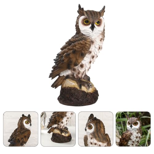 Hibou en résine marron pour dynamiser un jardin extérieur terne - 8