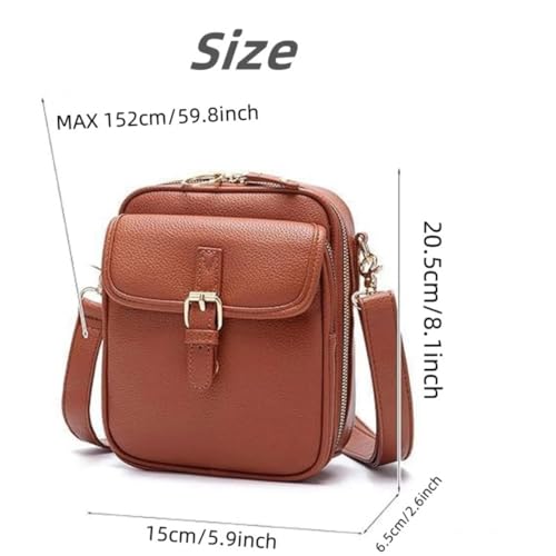 Crossbody Leather Bag, Leather Crossbody Bags for Women Anti Theft, Messenger Bag Large Capacity with 10 Card Slots3