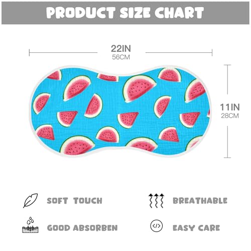 xigua Watermelon Muslin Baby Burp Cloths Set of 1, Super Soft & Absorbent Burping Rags, Cotton Burp Clothes Shower Gift for Newborn, Baby Girls and Boys4
