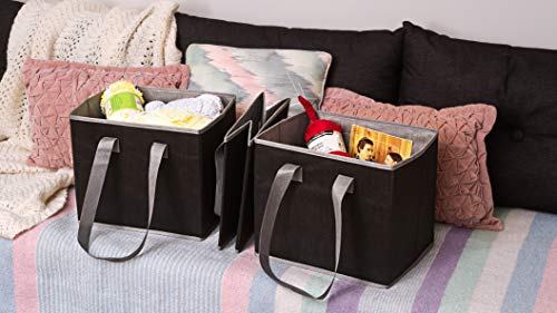 Planet E Reusable Grocery Shopping Bags – Large Collapsible Boxes With Reinforced Bottoms Made of Recycled Plastic (Pack of 3)