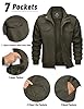 KEFITEVD Men's Fleece Cargo Army Jacket Warm Spring Military Dogfight Jackets Pilot Thick Cotton Coat, 3XL, Army Green #4