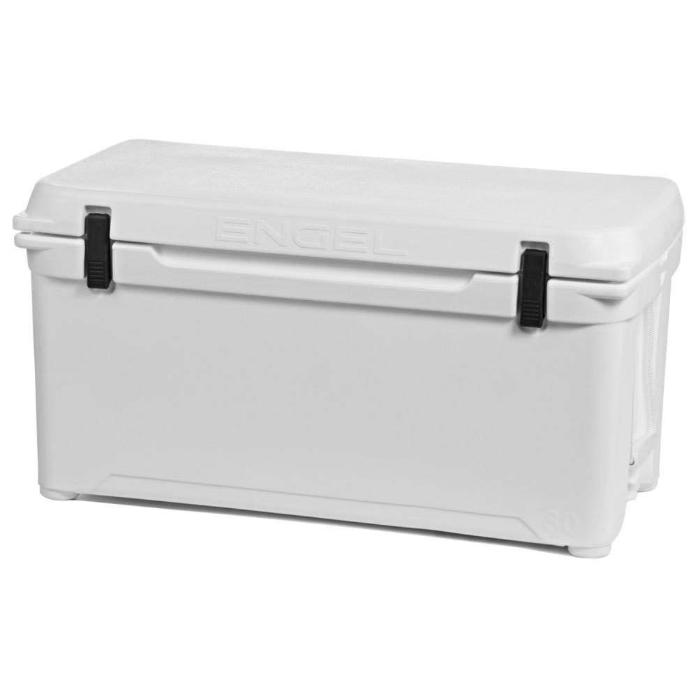Engel Coolers ENG80 Cooler | 75 Can High Performance Durable Seamless Rotationally Molded Ice Box for Camping, Hunting, and Fishing - White