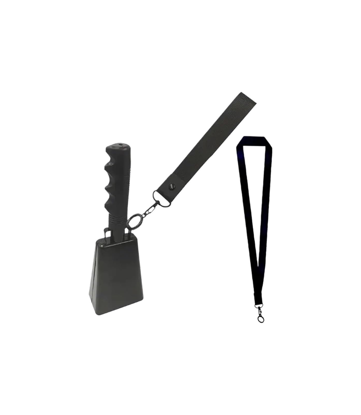 Dzwonek krowi z uchwytem, 2 szt. Hałas dopingujący instrument perkusyjny CowBell(Black)