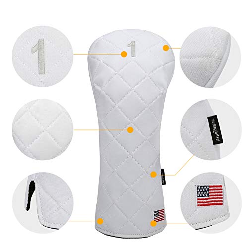 Golf Head Covers Driver Fairway #3#5 Hybrid USA Flag for Club Men Women, (Black or White) - Image 4