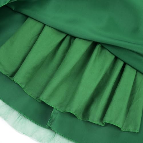 JerrisApparel Sukienka Dziewczyna Kwiaty Elegancka Ceremonia Ślub Przyjęcie Urodzinowe, Ciemnozielony, 8-9 lat