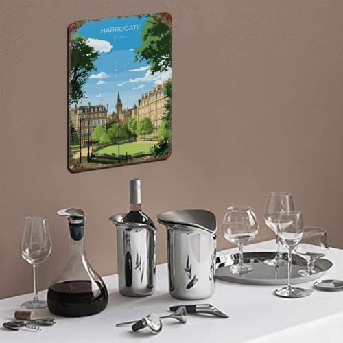 Plaque métal Harrogate impression rétro premium pour déco de maison - 5