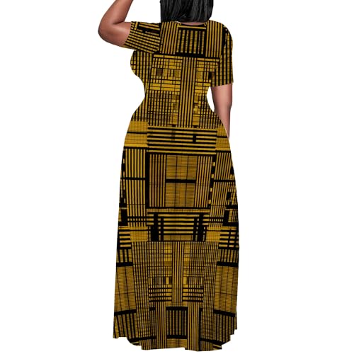 Image of PinkPatty Plus Size Maxi Dress for Women Summer Casual Short Sleeve Tshirt Dresses with Pockets (XL-6XL)